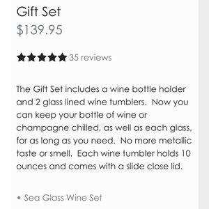 Brand new in box Vinglace wine chiller gift set